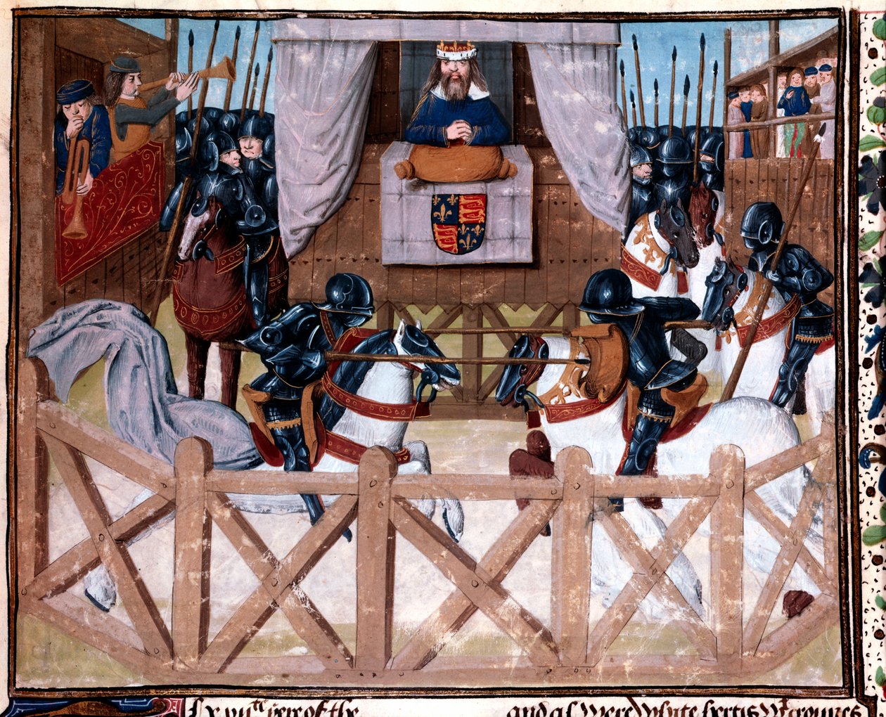 Richard II, kung av England, presiderade vid en turnering, 1377-1379 1400-talet av Unbekannt