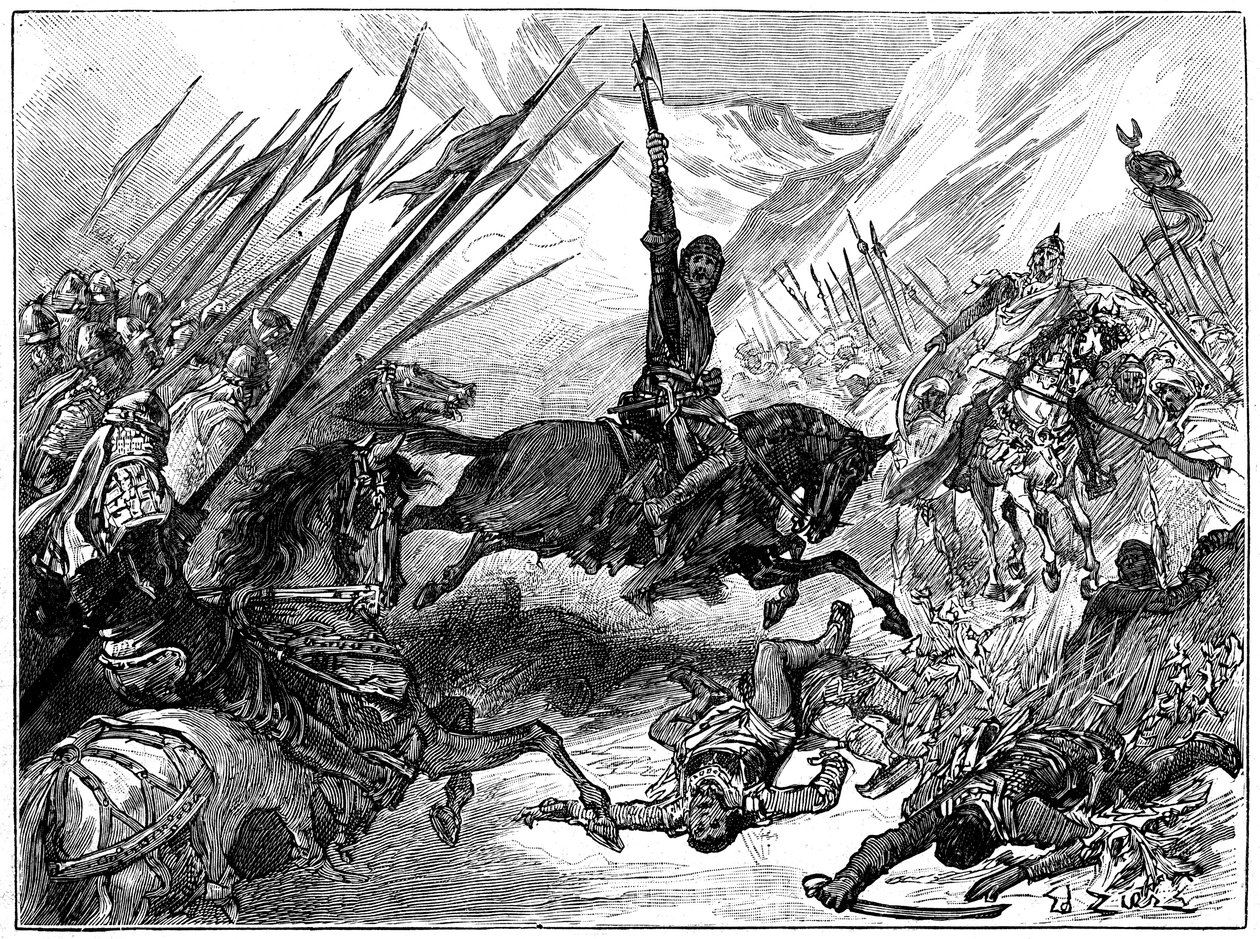 Richard I, Coeur de Lion vid slaget vid Arsuf, 1191, c1880 av Unbekannt