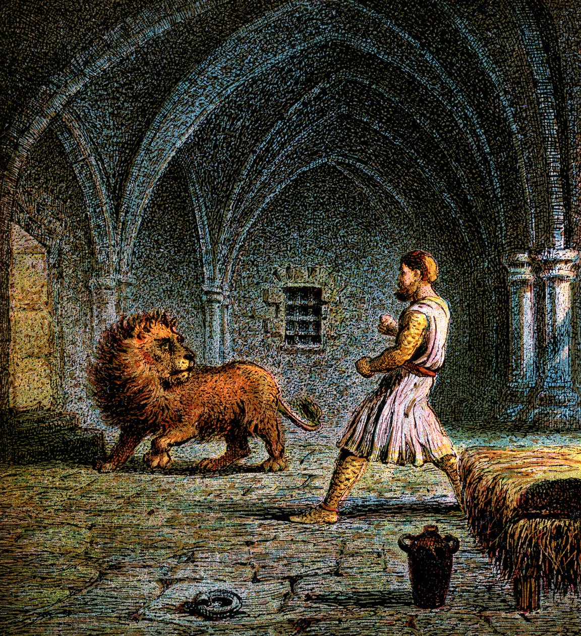 Richard The First And A Lion, 1100-talet, c1850 av Unbekannt