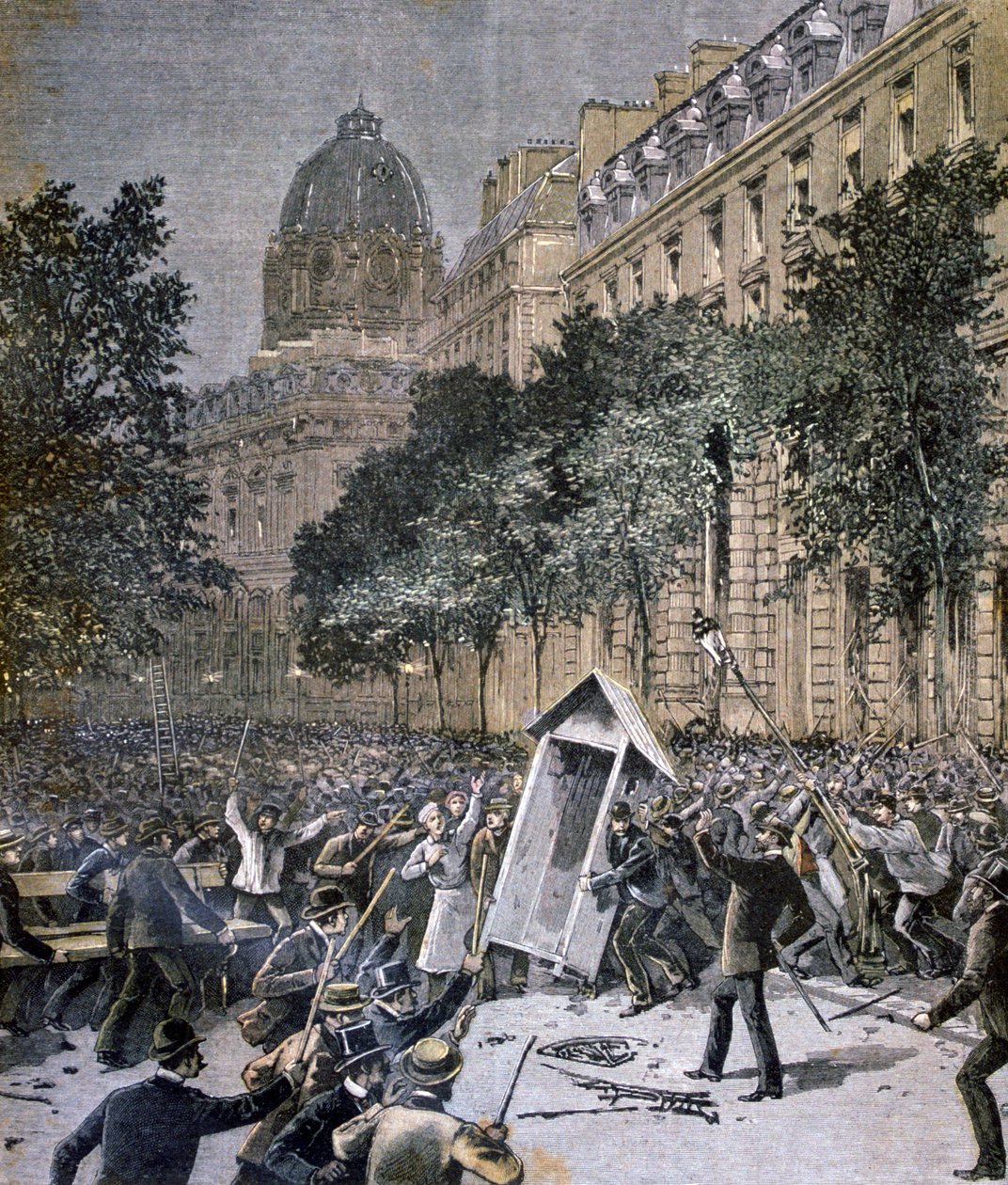 Upplopp i Paris, 1893 av Unbekannt