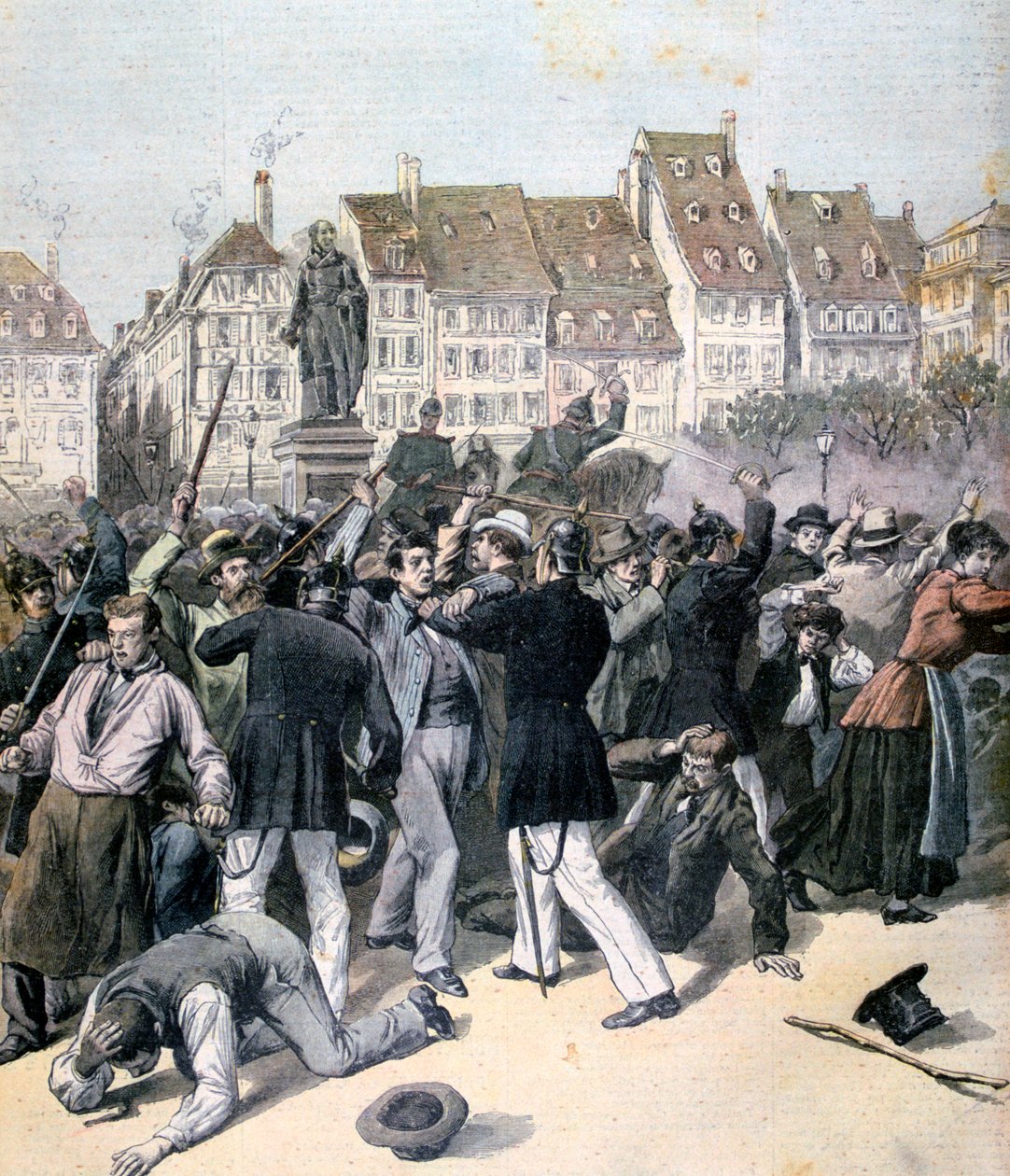 Upplopp på Place Kléber, Strasbourg, 1893 av Unbekannt