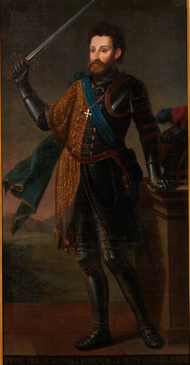 Riratto di Pietro III Franska: oljemålning från 1700-talet, föreställande Peter II av Savojen, bevarad i det kungliga palatset i Venaria Reale av Unbekannt