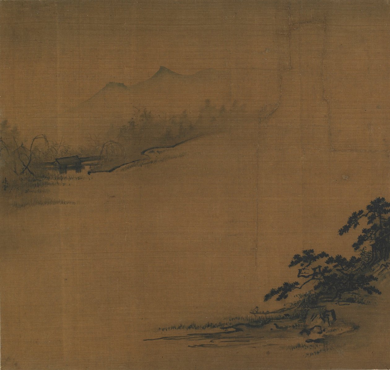 River Landscape in Mist, 1300-talet. av Unbekannt
