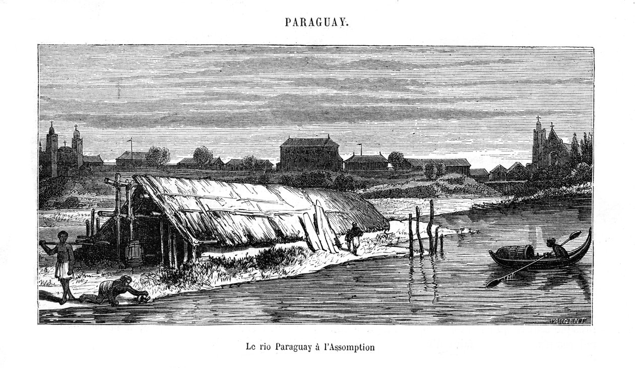 Floden Paraguay, Sydamerika, 1800-talet av Unbekannt