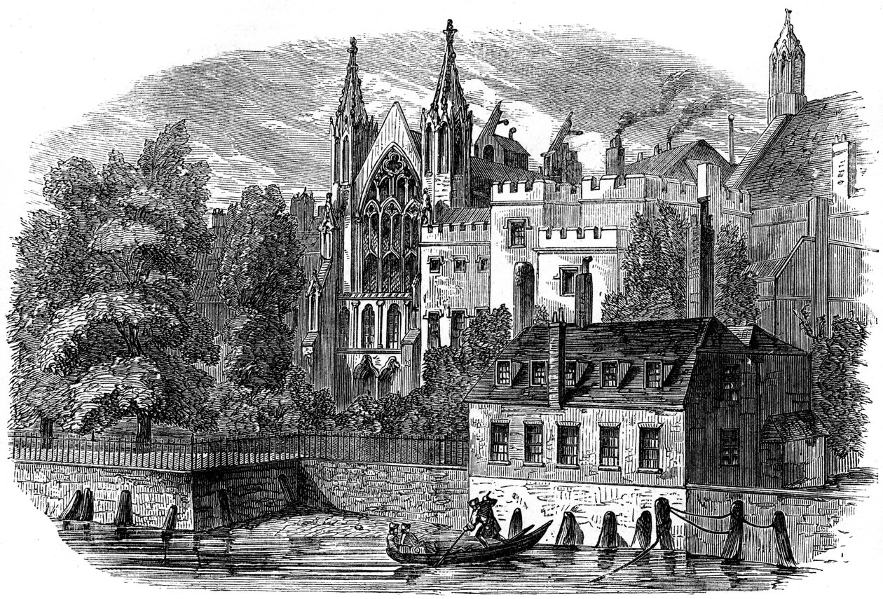 Flodfronten av det gamla House of Peers House of Lords, London, 1800-talet av Unbekannt