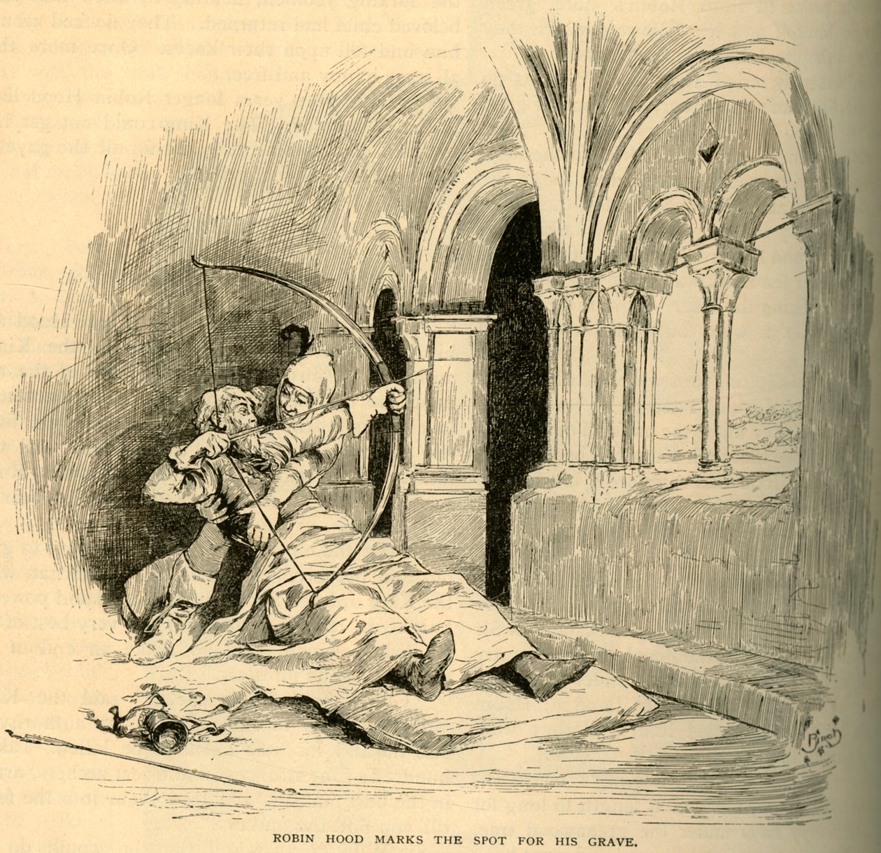 Robin Hood markerar platsen för sin grav, 1883. av Unbekannt