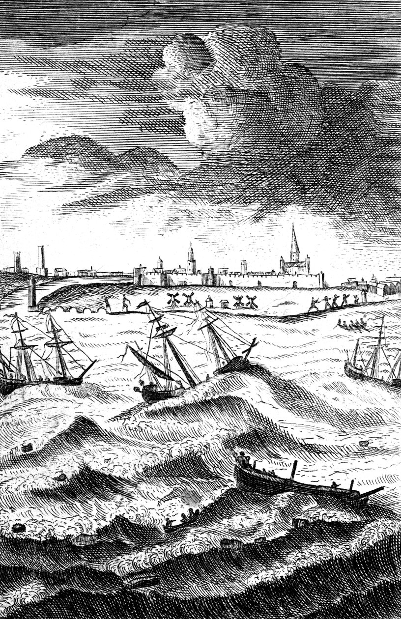 Robinson Crusoe förliste vid Yarmouth, c1719 av Unbekannt