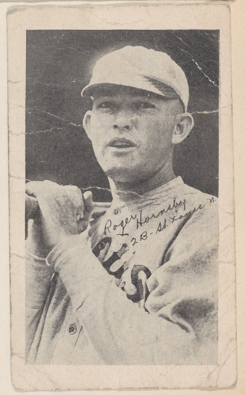 Rogers Hornsby, 2 B - St. Louis N., från Baseball strip cards W575-2, ca. 1921-22. av Unbekannt