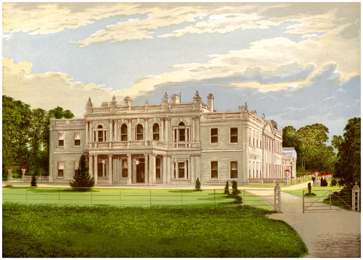 Rolleston Hall, Staffordshire, hem för Baronet Mosley, c1880 av Unbekannt