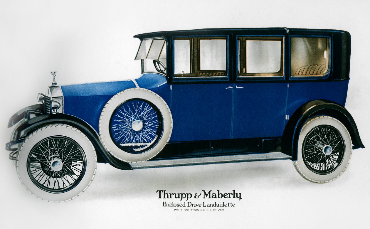 Rolls-Royce innesluten drive landaulett med skiljevägg bakom föraren, c1910-1929 av Unbekannt