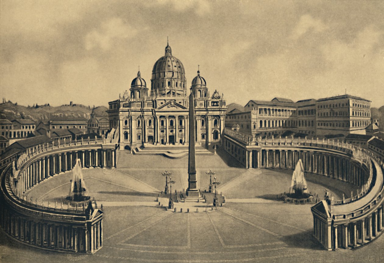 Roma - Basilikan och S. Peters torg. Vatikanpalatset, 1910 av Unbekannt