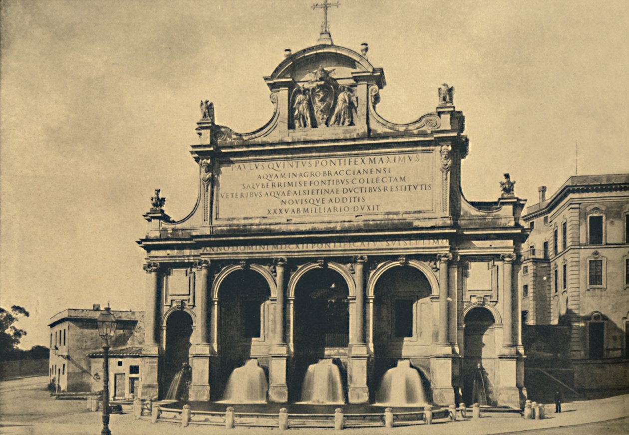 Roma - Fontän för akvadukten av Paul V, uppförd efter Fontanas mönster 1612, 1910 av Unbekannt