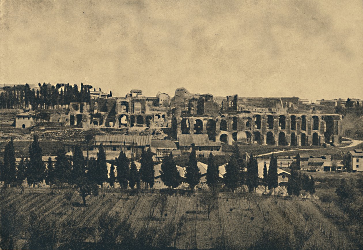 Roma - Stora rester av underbyggnaderna av Septimius Severus palats, 1910. av Unbekannt