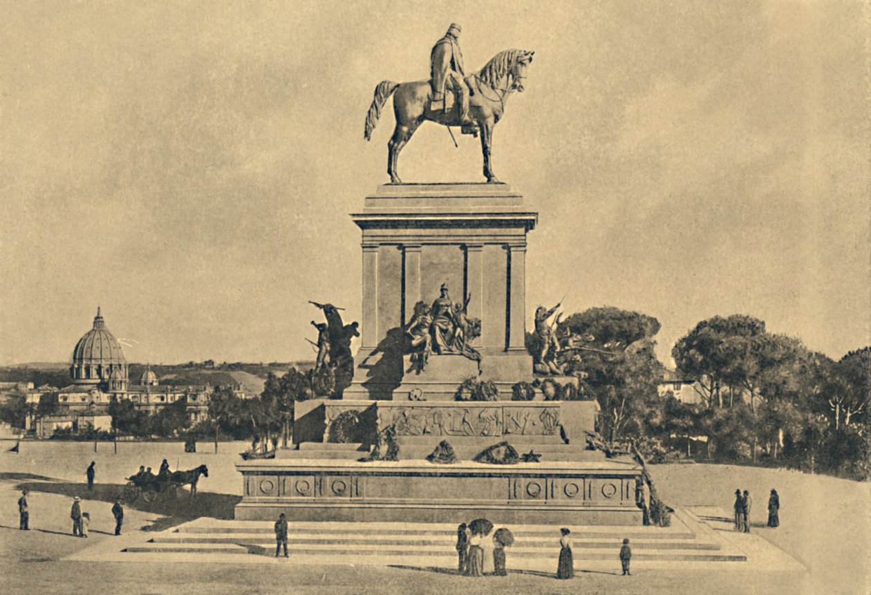 Rom - Janiculum Hill - Monument till Garibaldi, av Emilio Gallori, 1895, 1910 av Unbekannt