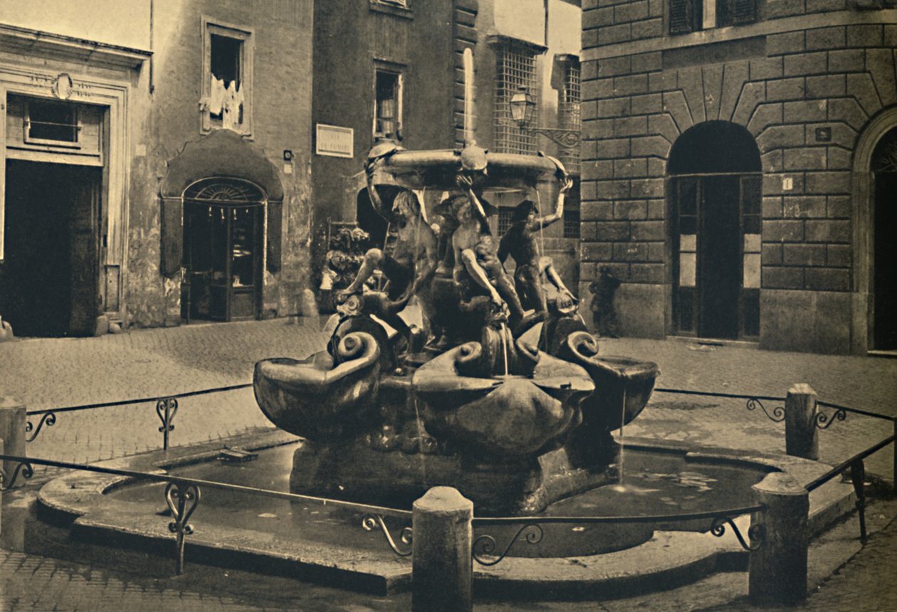 Rom - Mattei-torget. - Sköldpaddornas fontän. Landini och Della Porta 1585., 1910 av Unbekannt