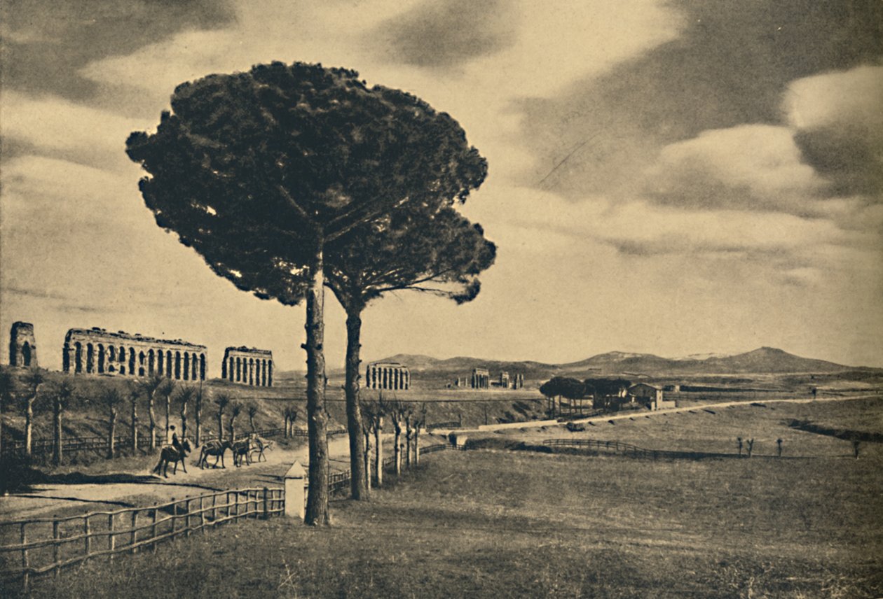 Romaneio Appian Way - Ruinerna av Claudius akvedukt. Alban Hills, 1910 av Unbekannt