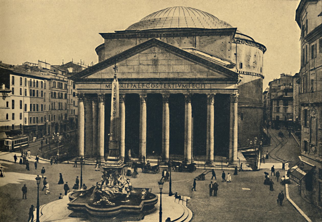 Roma - Agrippas Pantheon och Rotondas fontän, 1910 av Unbekannt