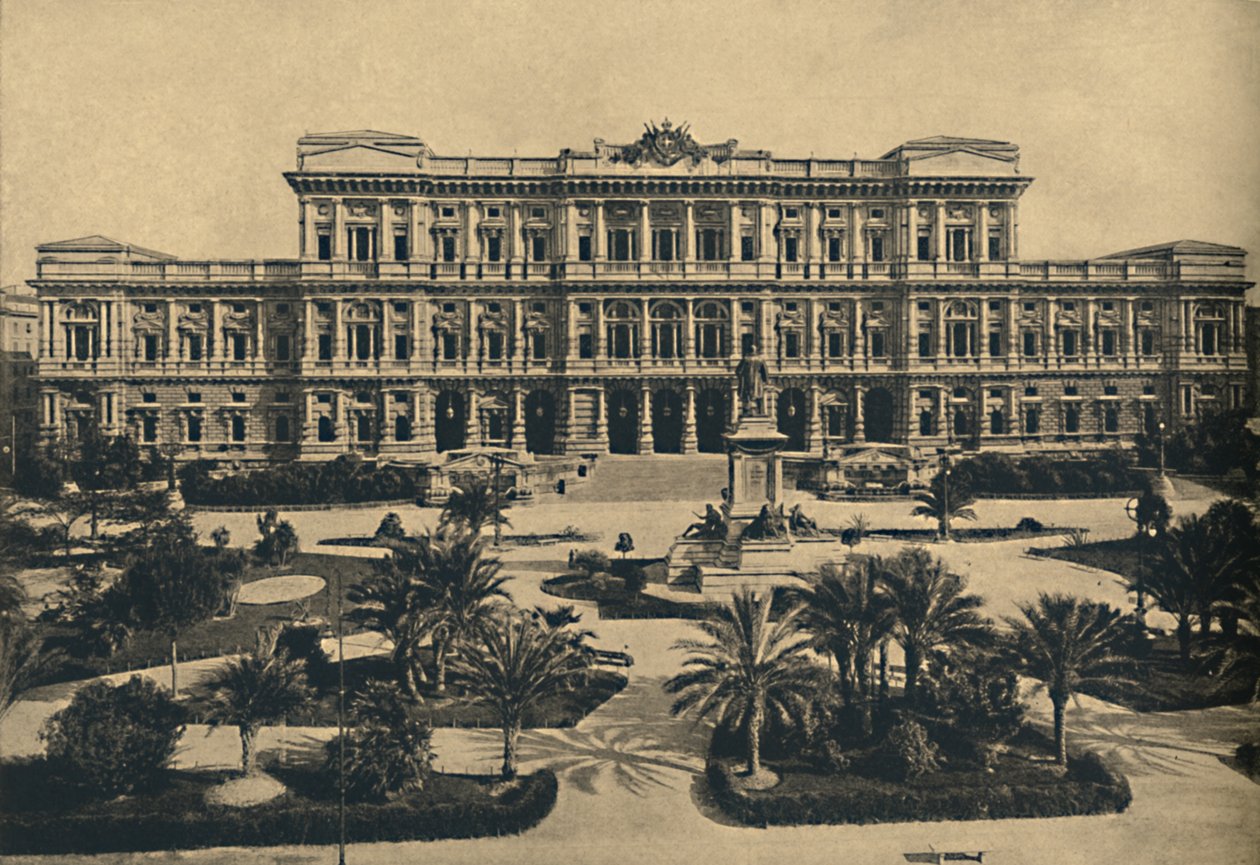 Rom - Prati di Castello. New Law Courts av Calderini och statyn av Cavour, 1910 av Unbekannt