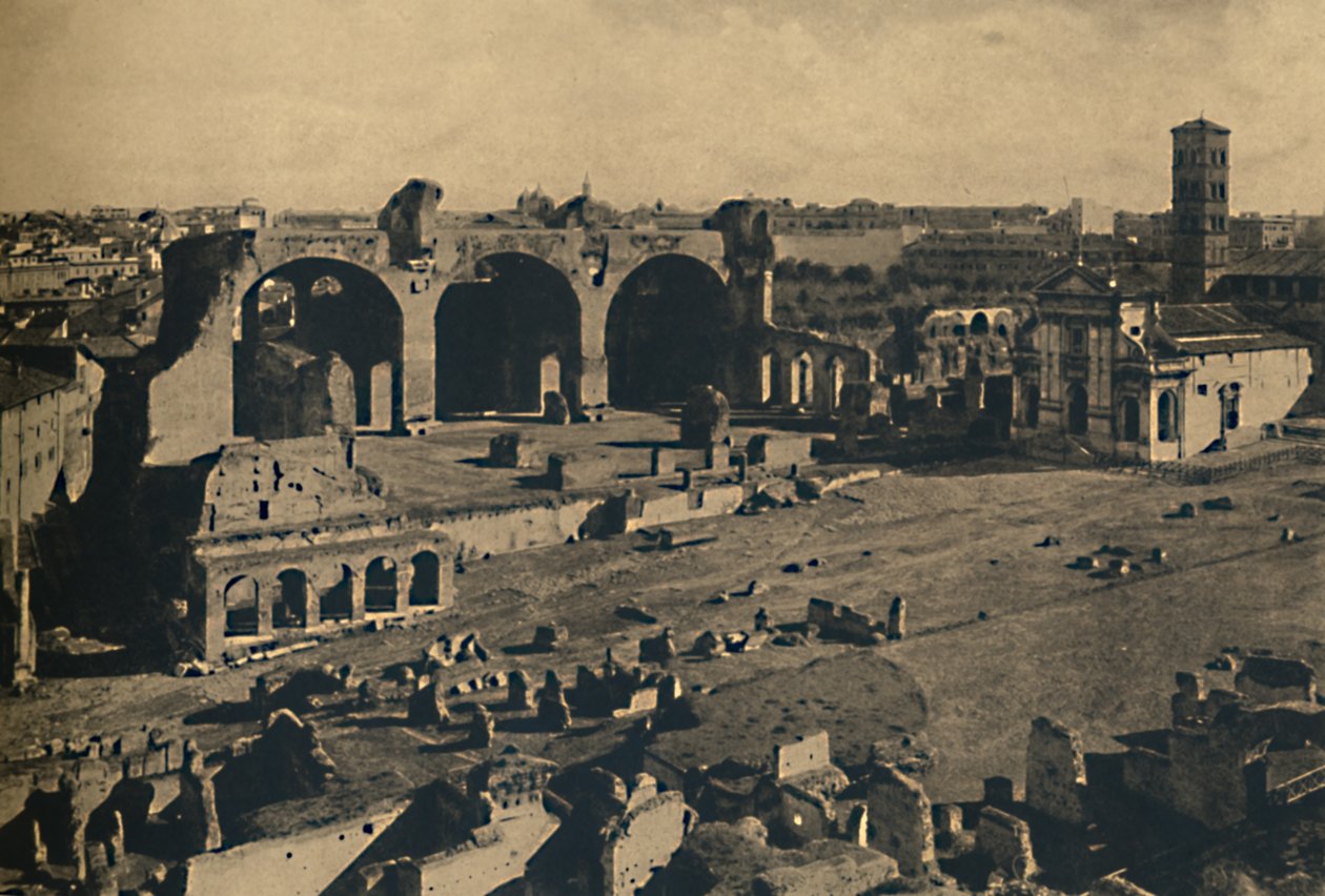 Roma - Forum Romanum - Basilica of Maxentius och kyrkan S. Francesca Romana, 1910 av Unbekannt