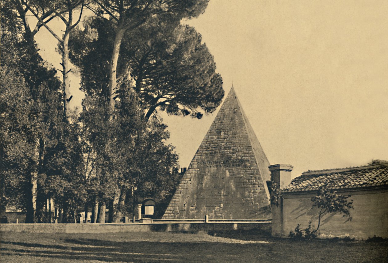 Roma - Caius Cestius gravpyramid - Sankt Paulus port på Ostia-vägen, 1910 av Unbekannt