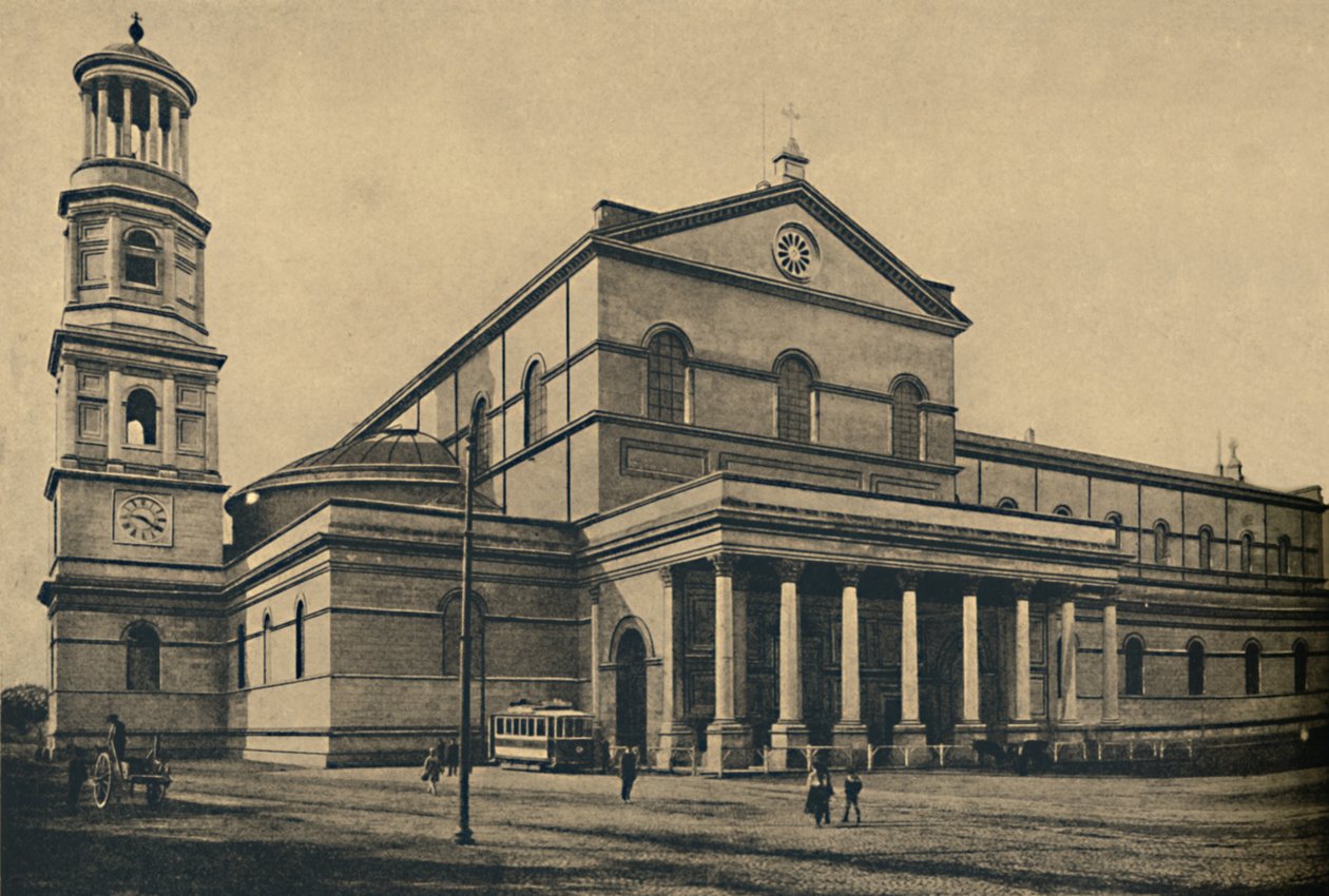 Roma - Sidoportik och klocktorn i Basilica of St. Paul without the Walls, 1910 av Unbekannt