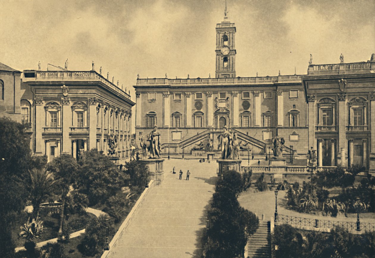 Roma - Capitolium: i centrum Senatorpalatset nu Stadshuset, 1910. av Unbekannt