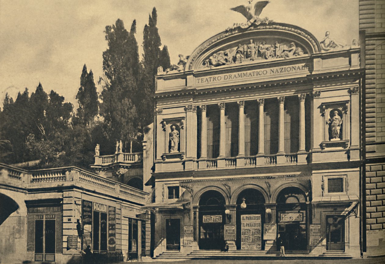 Rom - Via Nazionale. National Dramatic Theatre och Colonna Villa, 1910 av Unbekannt