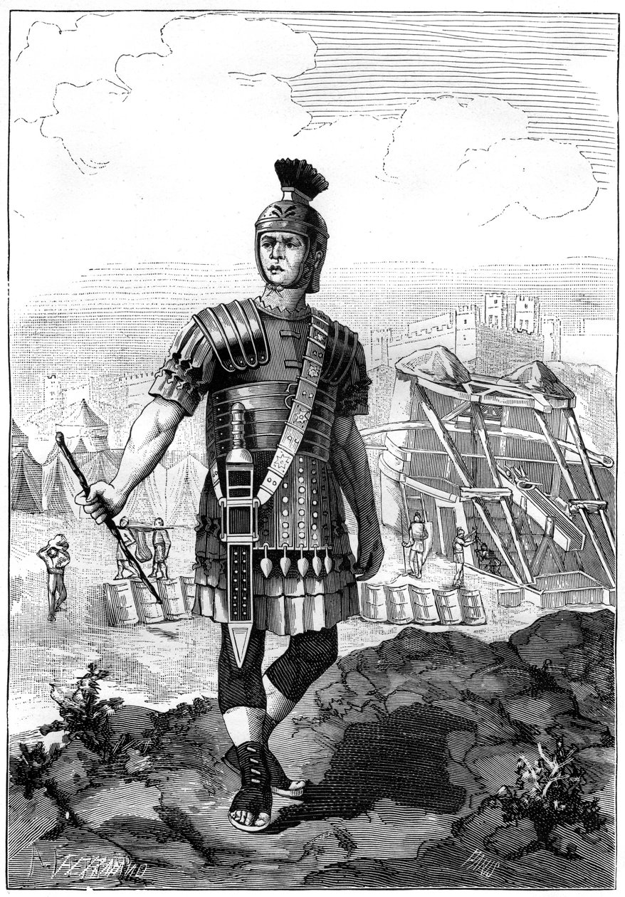 Romersk centurion som erövrar gallerna under Julius Caesar, 1:a århundradet f.Kr. 1882-1884 av Unbekannt