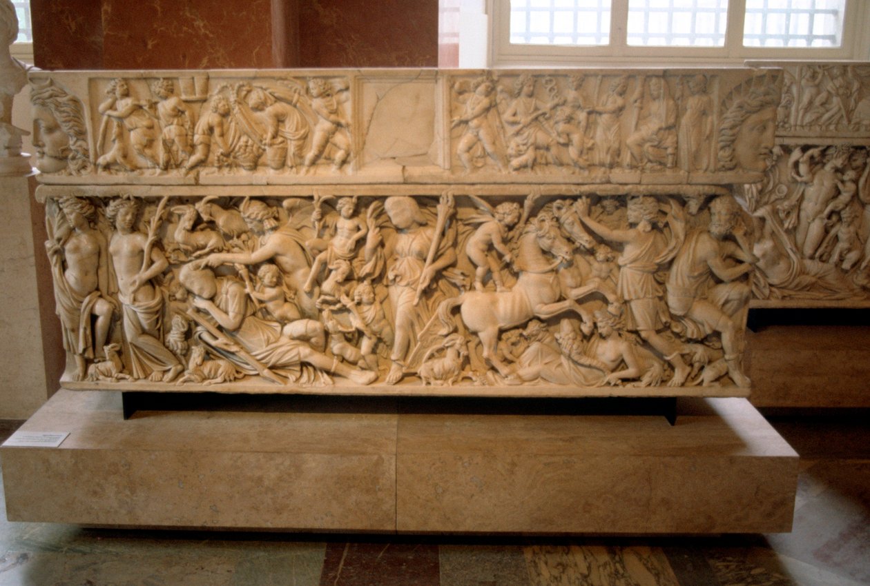 Romersk sarkofag med legenden om Selene och Endymion, 230-235 e.Kr. av Unbekannt