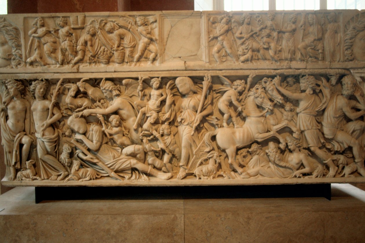 Romersk sarkofag med legenden om Selene och Endymion, 230-235 e.Kr. av Unbekannt