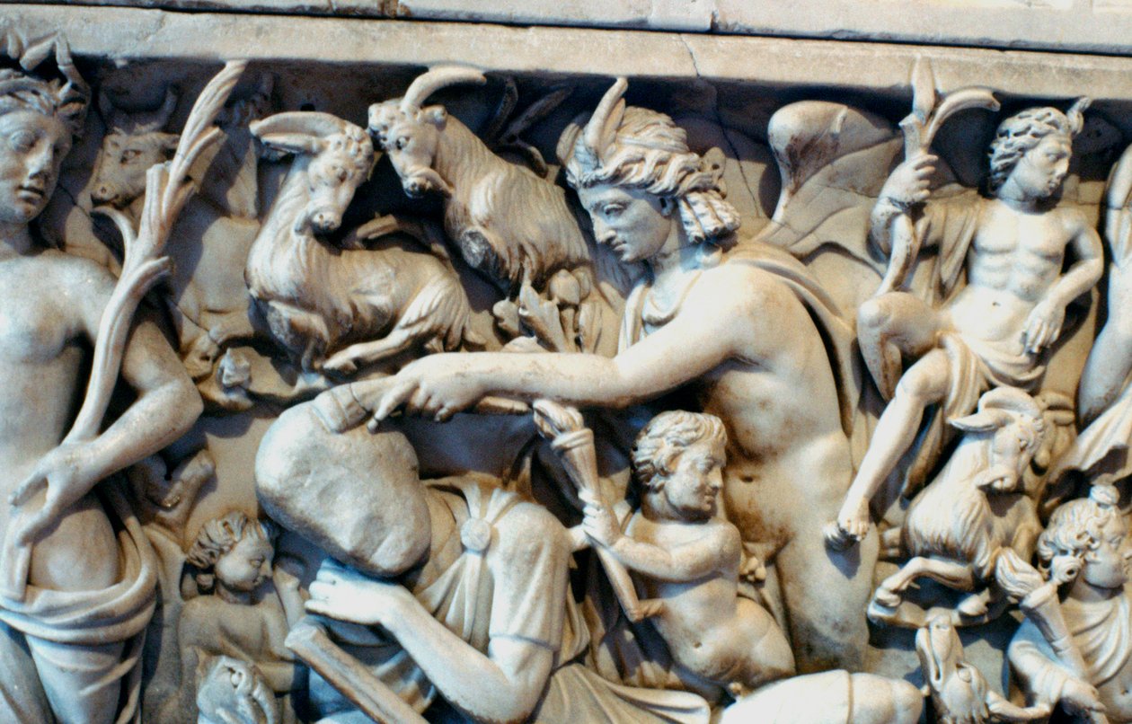 Romersk sarkofag med legenden om Selene och Endymion, 230-235 e.Kr. av Unbekannt