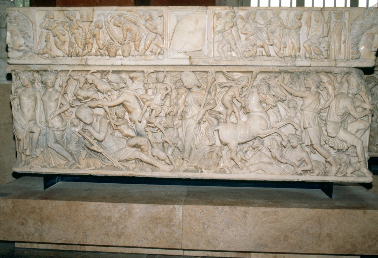 Romersk sarkofag med legenden om Selene och Endymion, 230-235 e.Kr. av Unbekannt