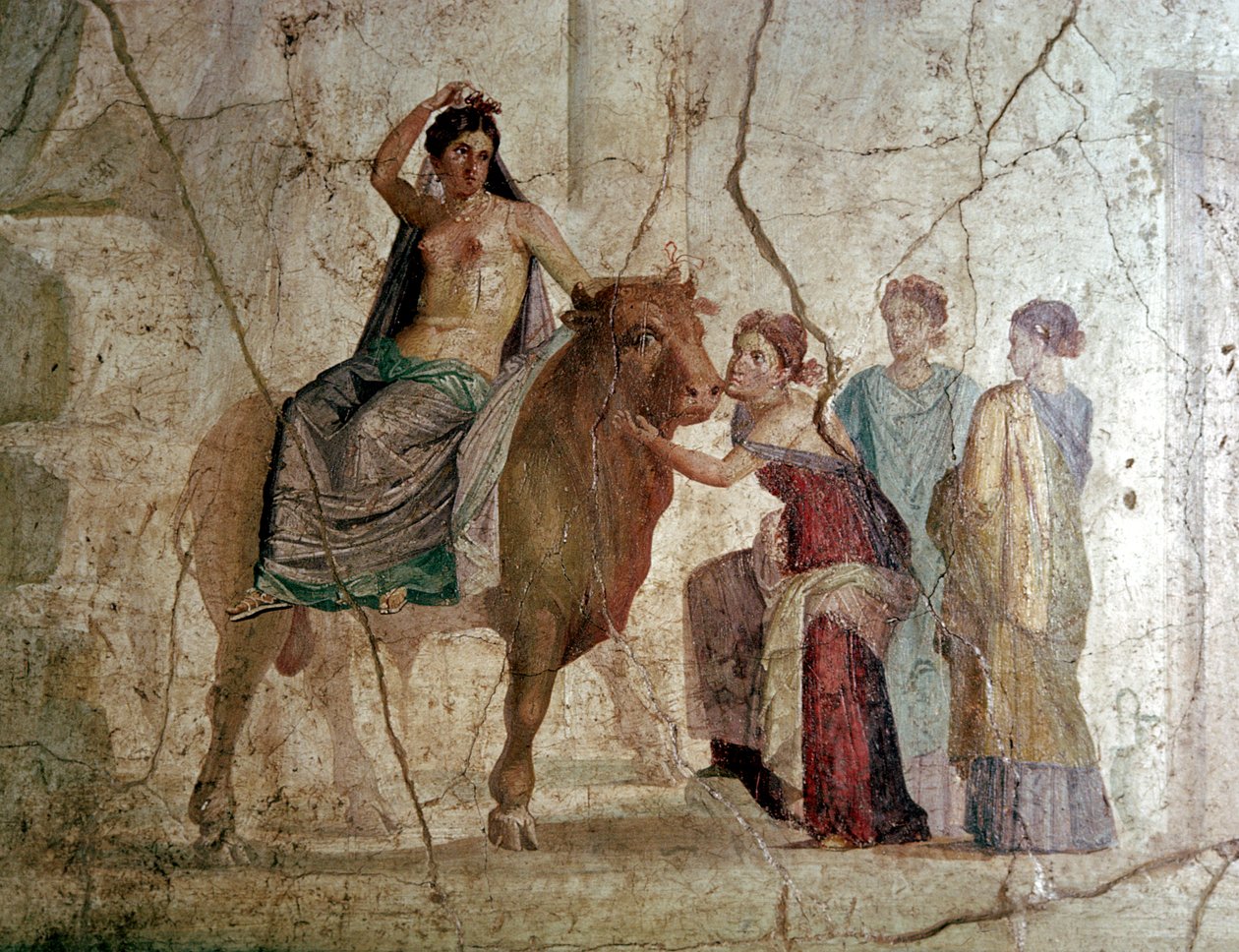 Romersk väggmålning av The Rape of Europa, House of Jason, Pompeji, Italien av Unbekannt