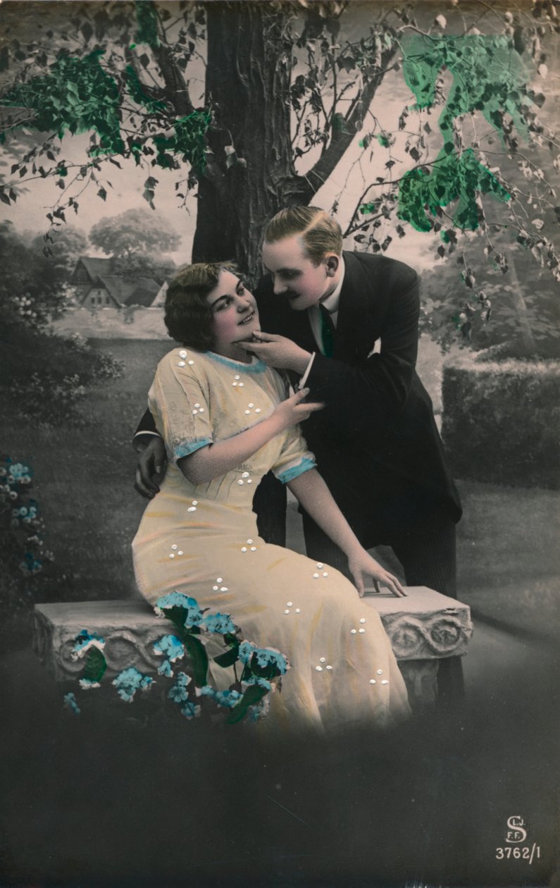 Romantiskt vykort, c1910 av Unbekannt