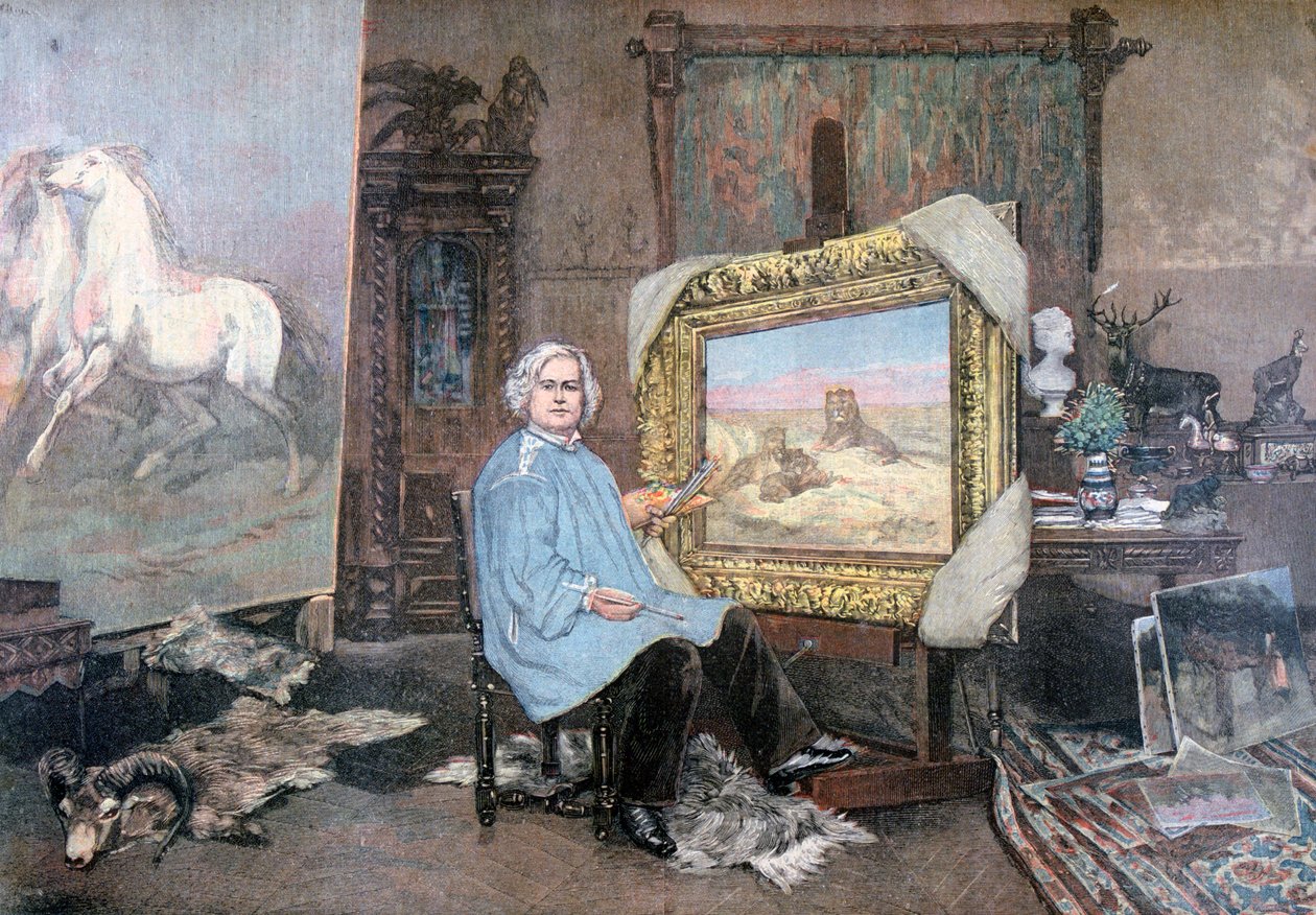 Rosa Bonheur i hennes studio, 1893 av Unbekannt