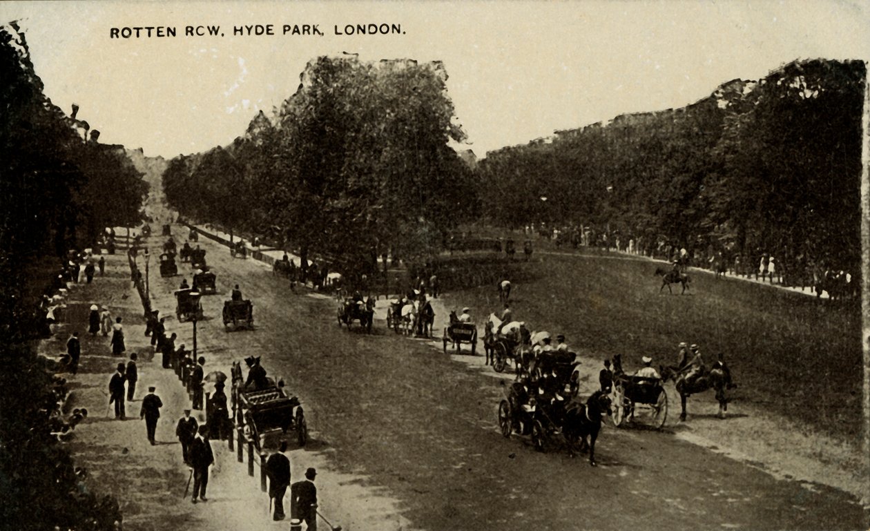Rotten Row, Hyde Park, London, sent 1800-tidigt 1900-tal. av Unbekannt