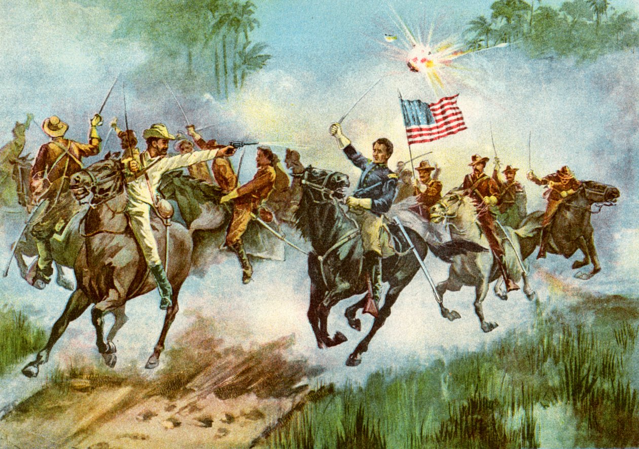 Rough Riders stämplar en spansk utpost, Kuba, spansk-amerikanska kriget, 1898 av Unbekannt