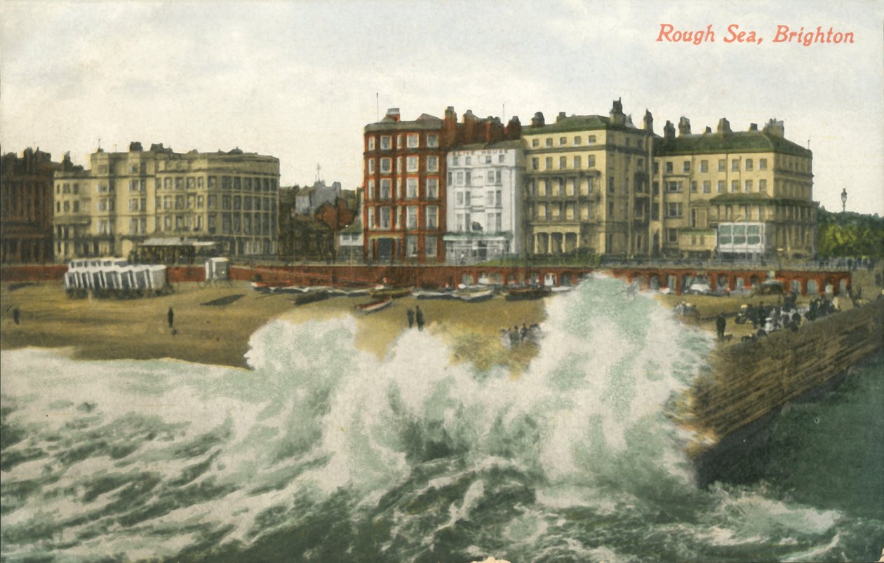 Rough Sea, Brighton, sent 1800-tidigt 1900-tal. av Unbekannt