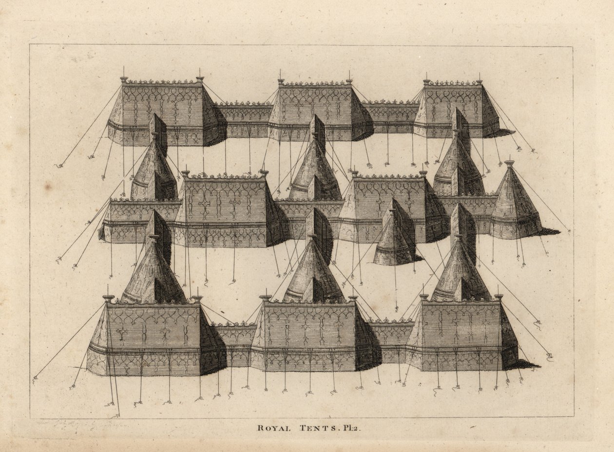 Kungliga tält uppställda för mötet mellan kung Henrik VIII och kung Frans I av Frankrike nära Ardres 1520 av Unbekannt