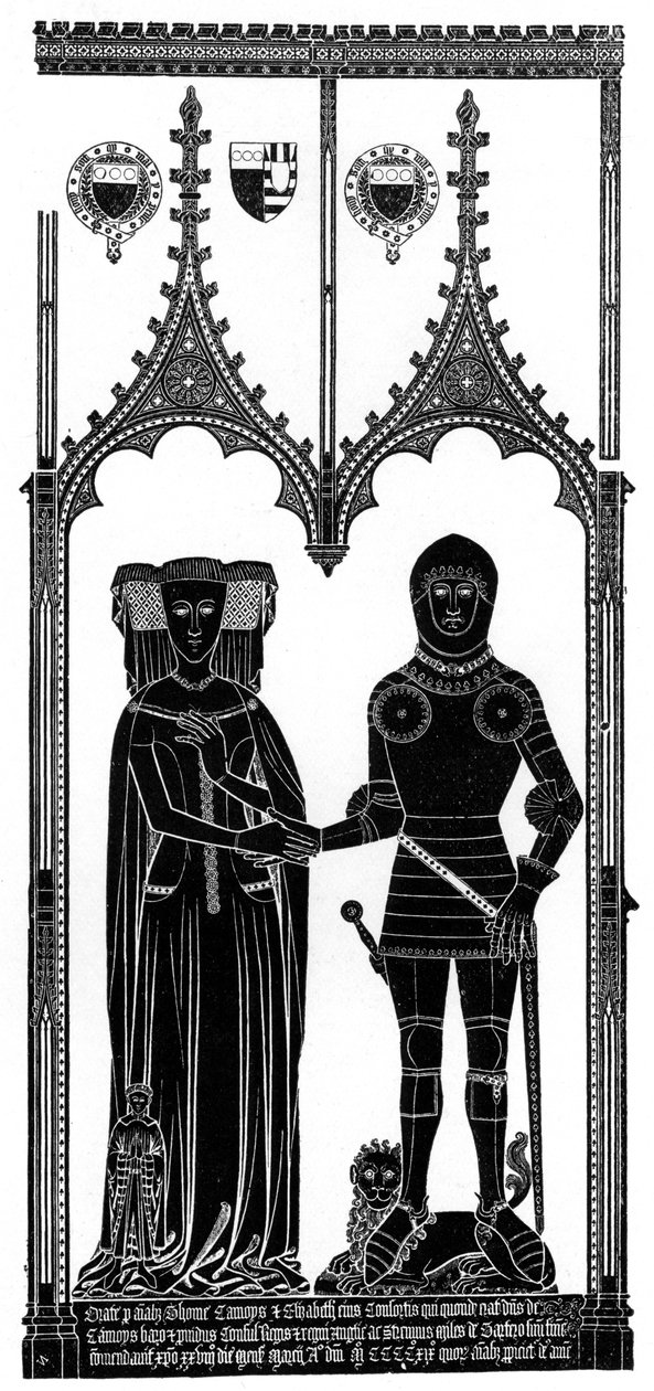 Gnidning av en medeltida graverad mässing, c1421 1901 av Unbekannt