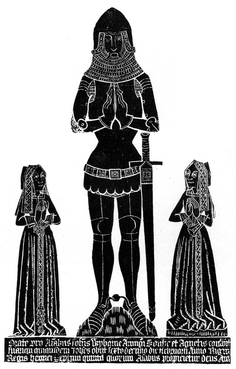 Gnidning av en medeltida graverad mässing, c1490 1901 av Unbekannt