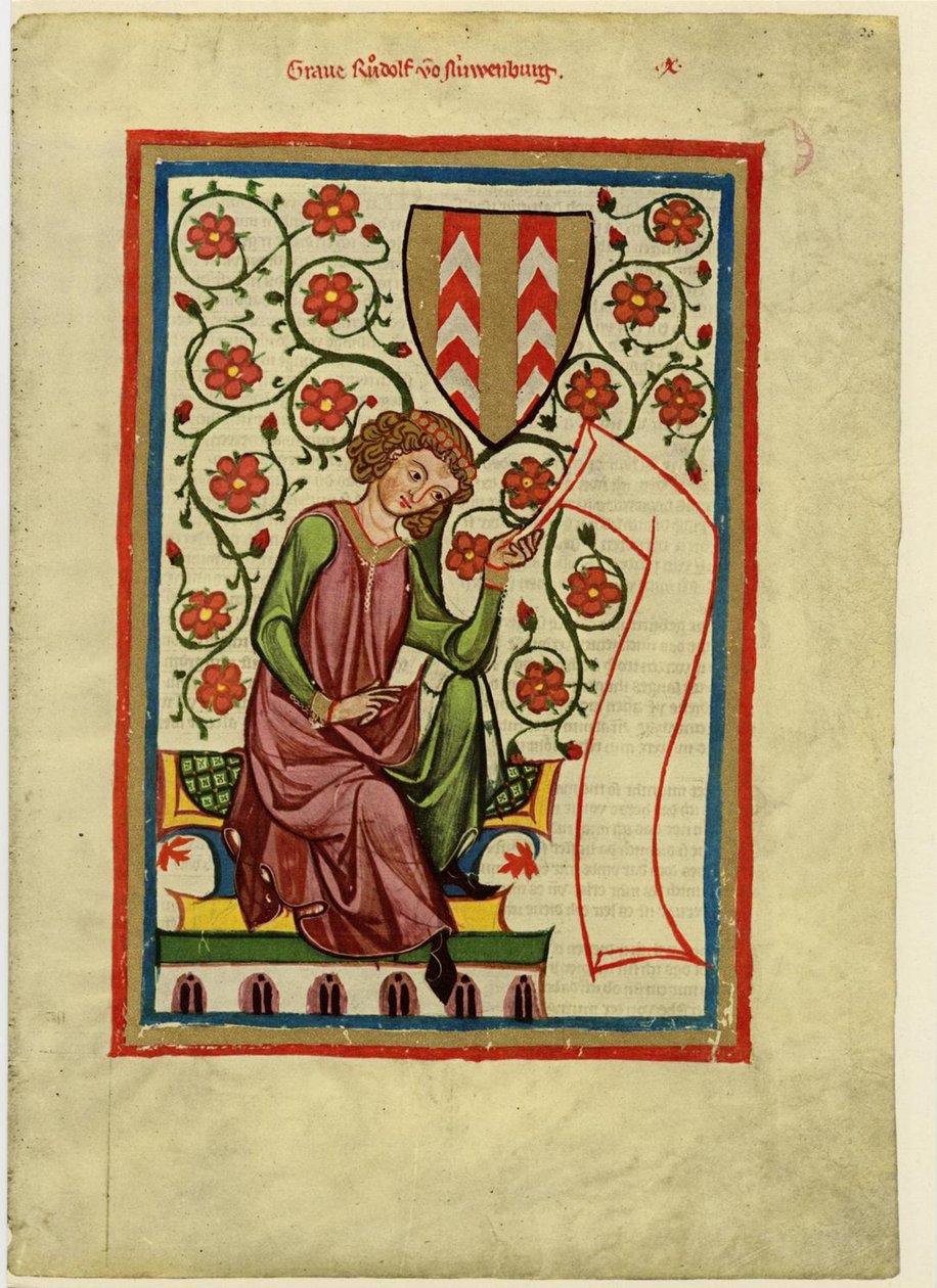 Rudolf II av Fenis från Codex Manesse, mellan 1305 och 1340 av Unbekannt