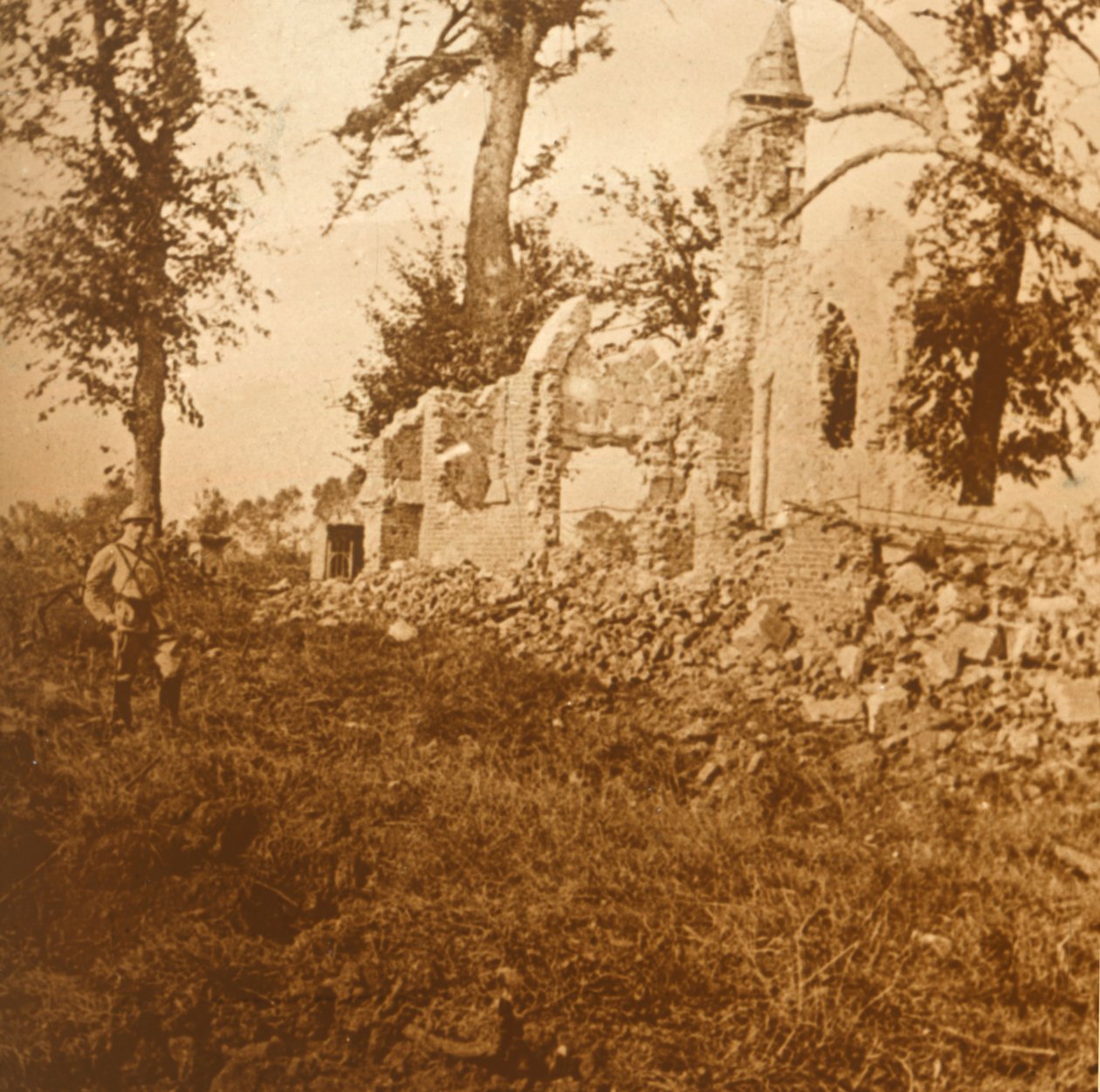 Förstört kapell, 1914-c1918 av Unbekannt
