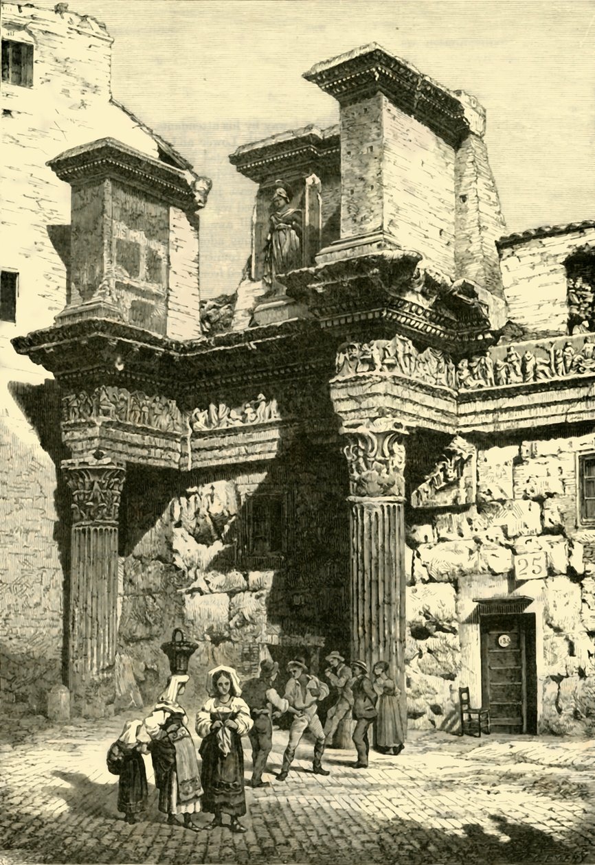 Ruinerna av en del av Nervas Forum, Rom, 1890. av Unbekannt