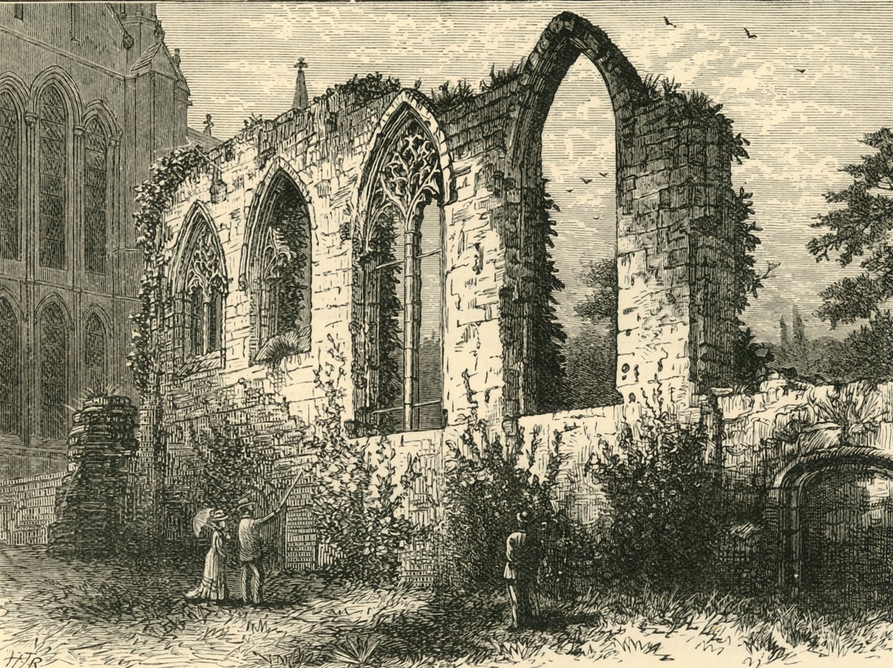 Ruinerna av Guesten Hall, 1898. av Unbekannt