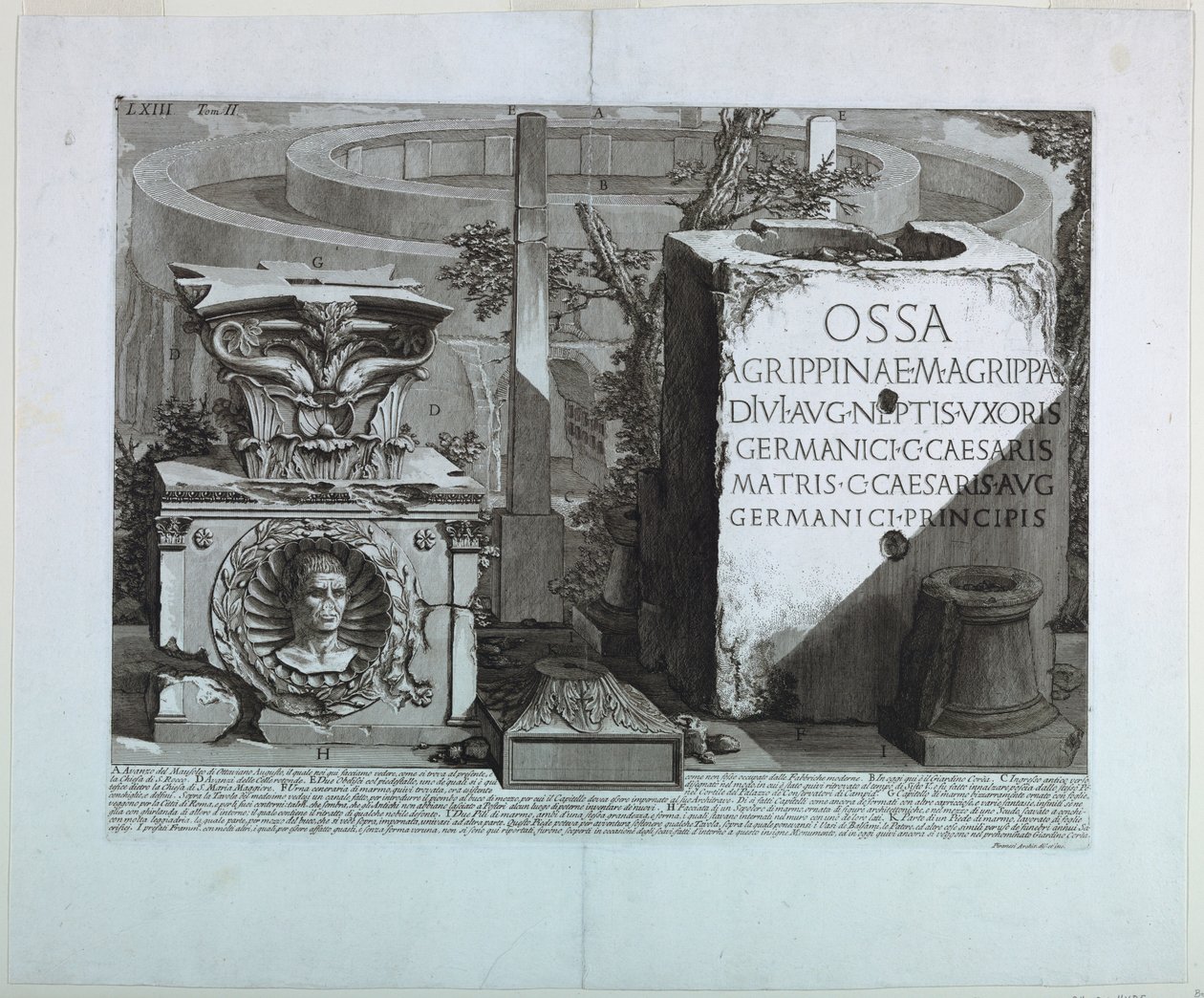 Ruinerna av mausoleet av Octavian Augustus, Le Antichita Romane II av Unbekannt