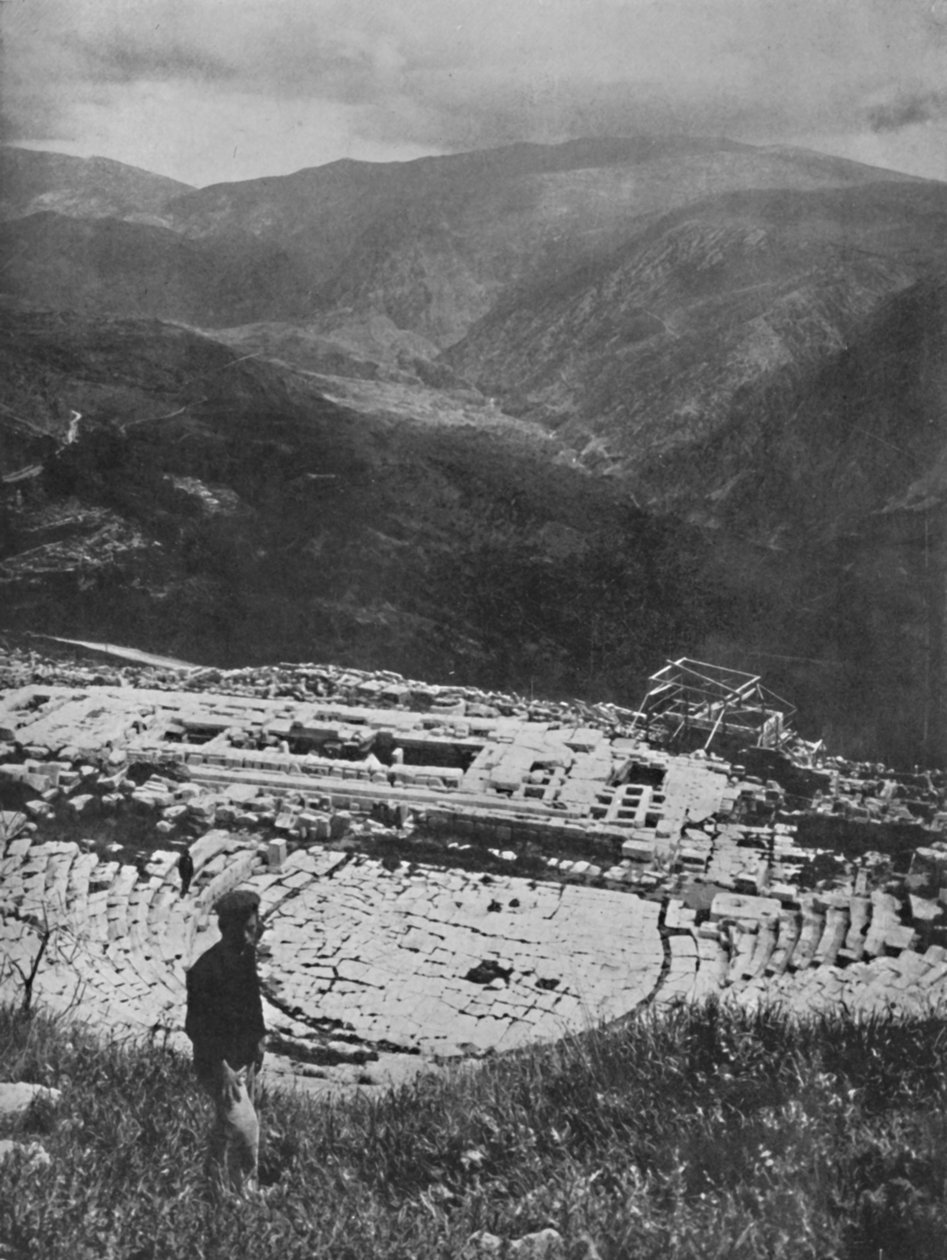 Ruinerna av Apollontemplet i Delfi, 1913 av Unbekannt