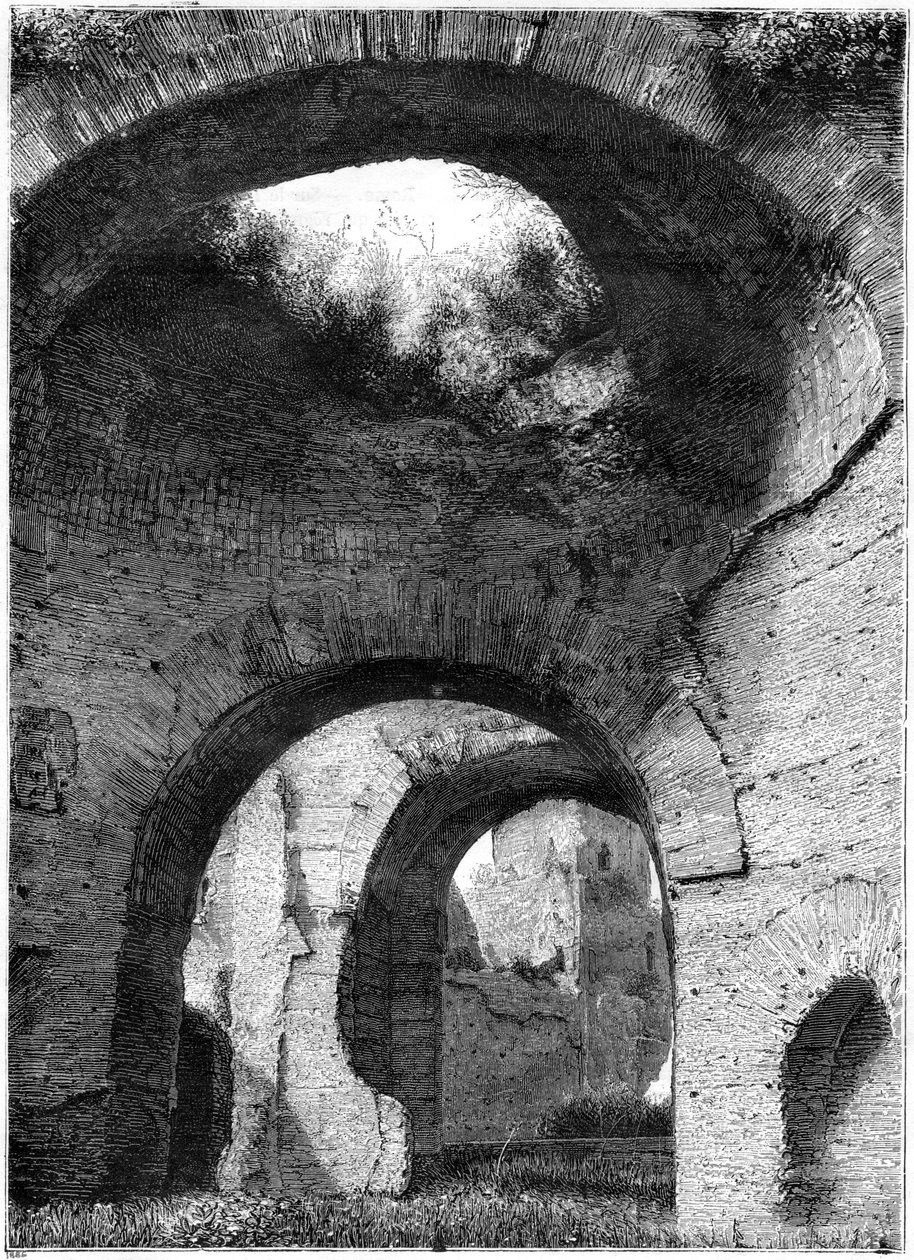 Ruinerna av termalbaden i Caracalla, Rom, 1886 av Unbekannt