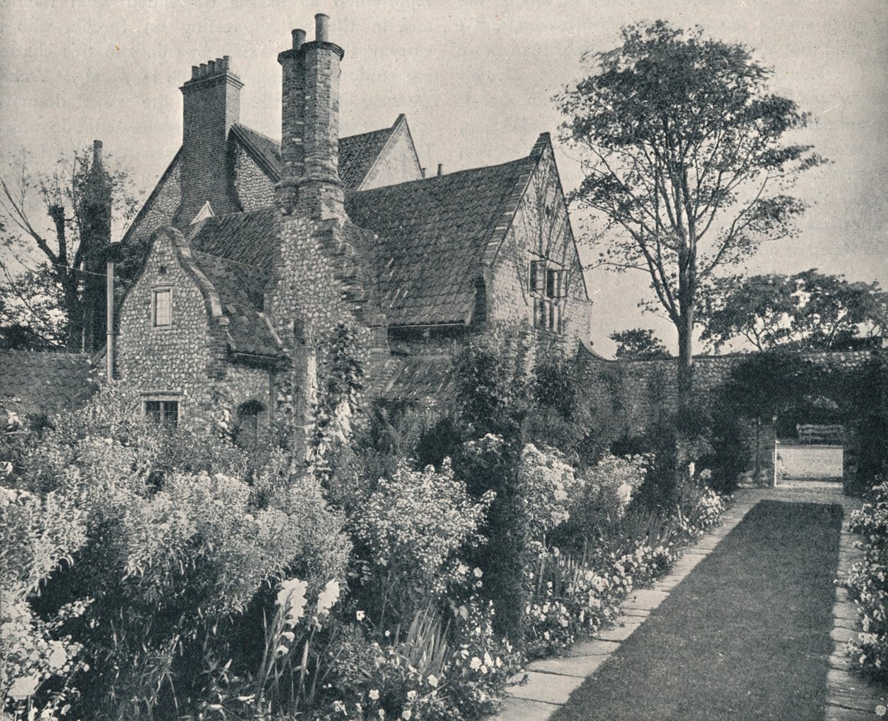 Runton Old Hall, Norfolk, Utsikt från nordväst, c1909 av Unbekannt