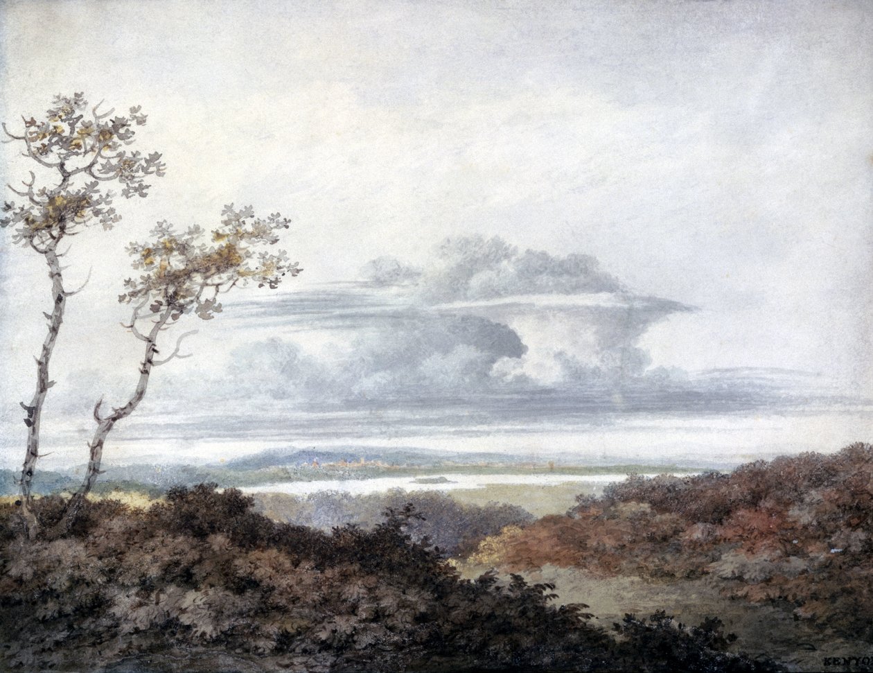 Lantligt landskap och molnstudie av Luke Howard, mars 1849 av Unbekannt
